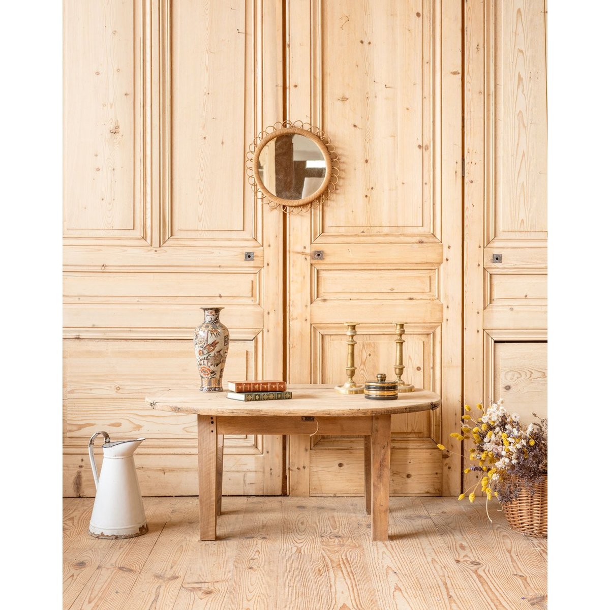 Table basse à rabats en chêne Léonie N°1105 - Bon état bois foncé, DEBONGOUT