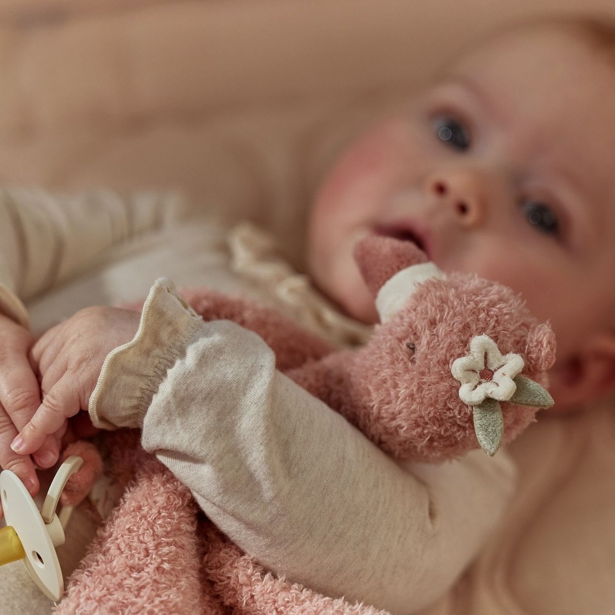 Doudou attache sucette rose, LITTLE DUTCH