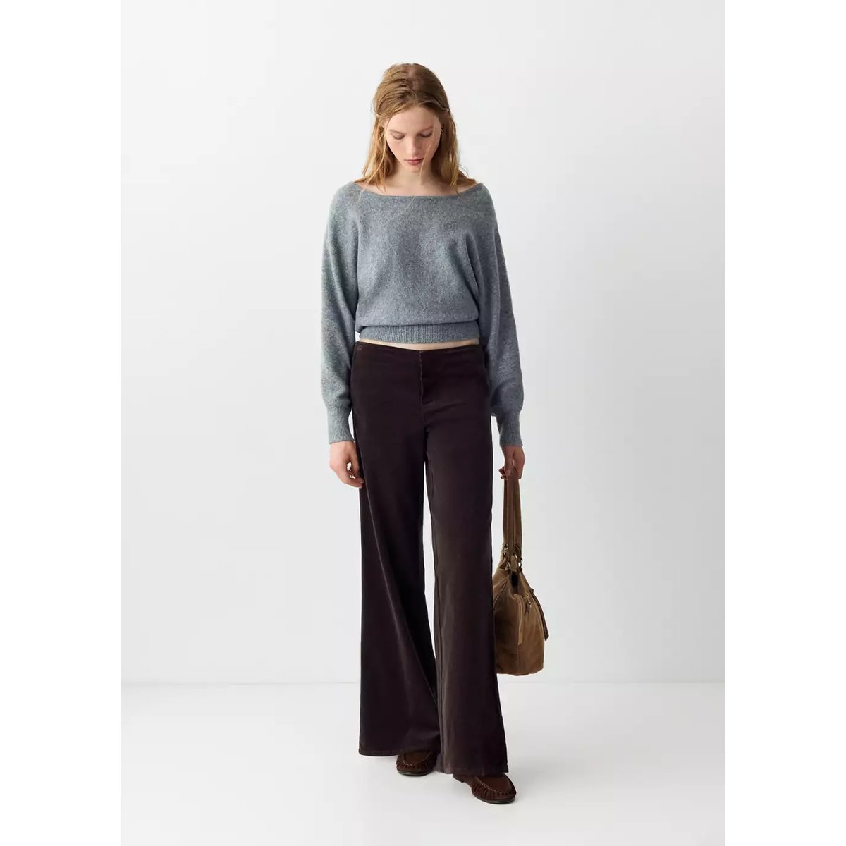 Pantalon droit velours côtelé chocolat, MANGO TEEN