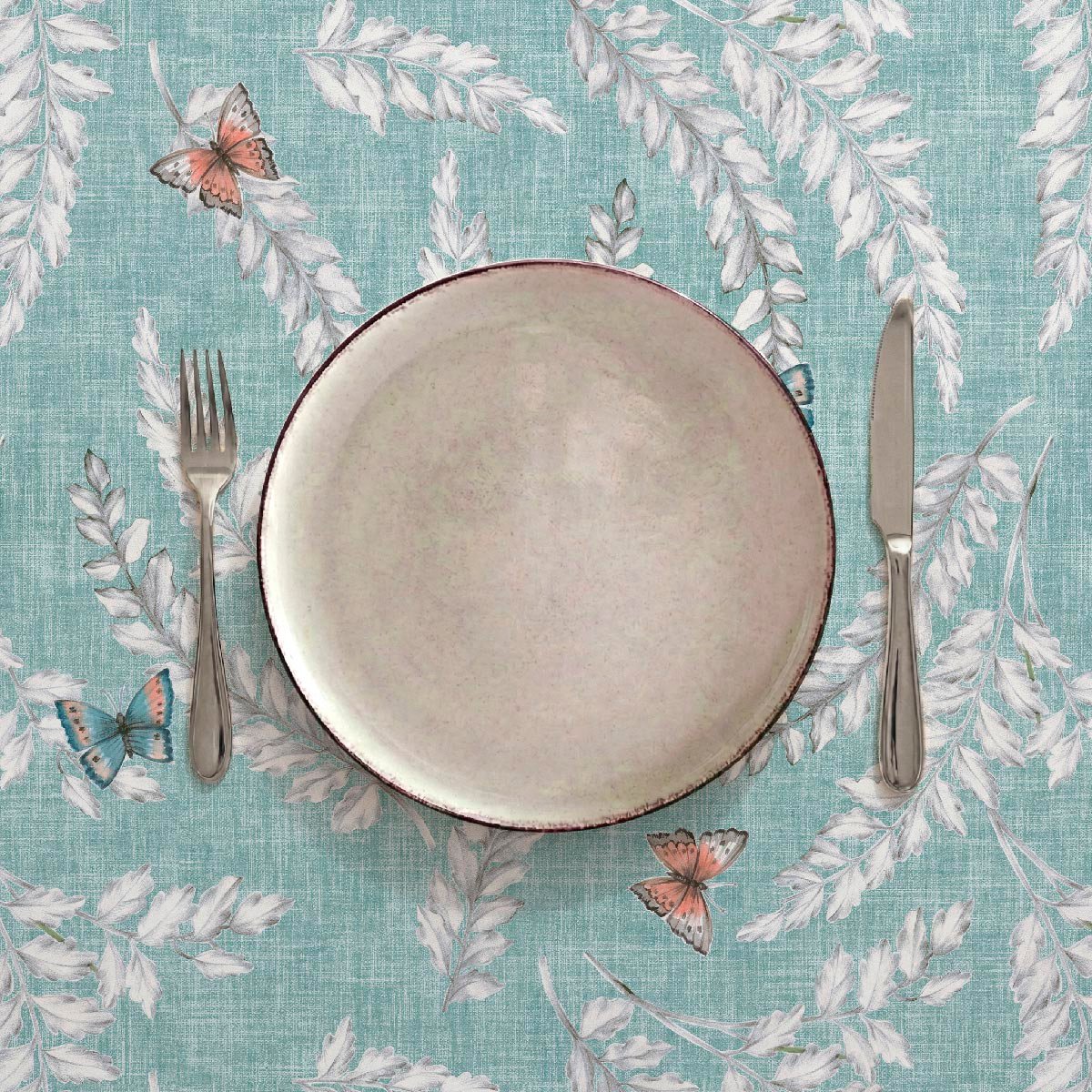 Nappe anti-taches Amazonas - 100% coton - turquoise, NAF NAF HOME