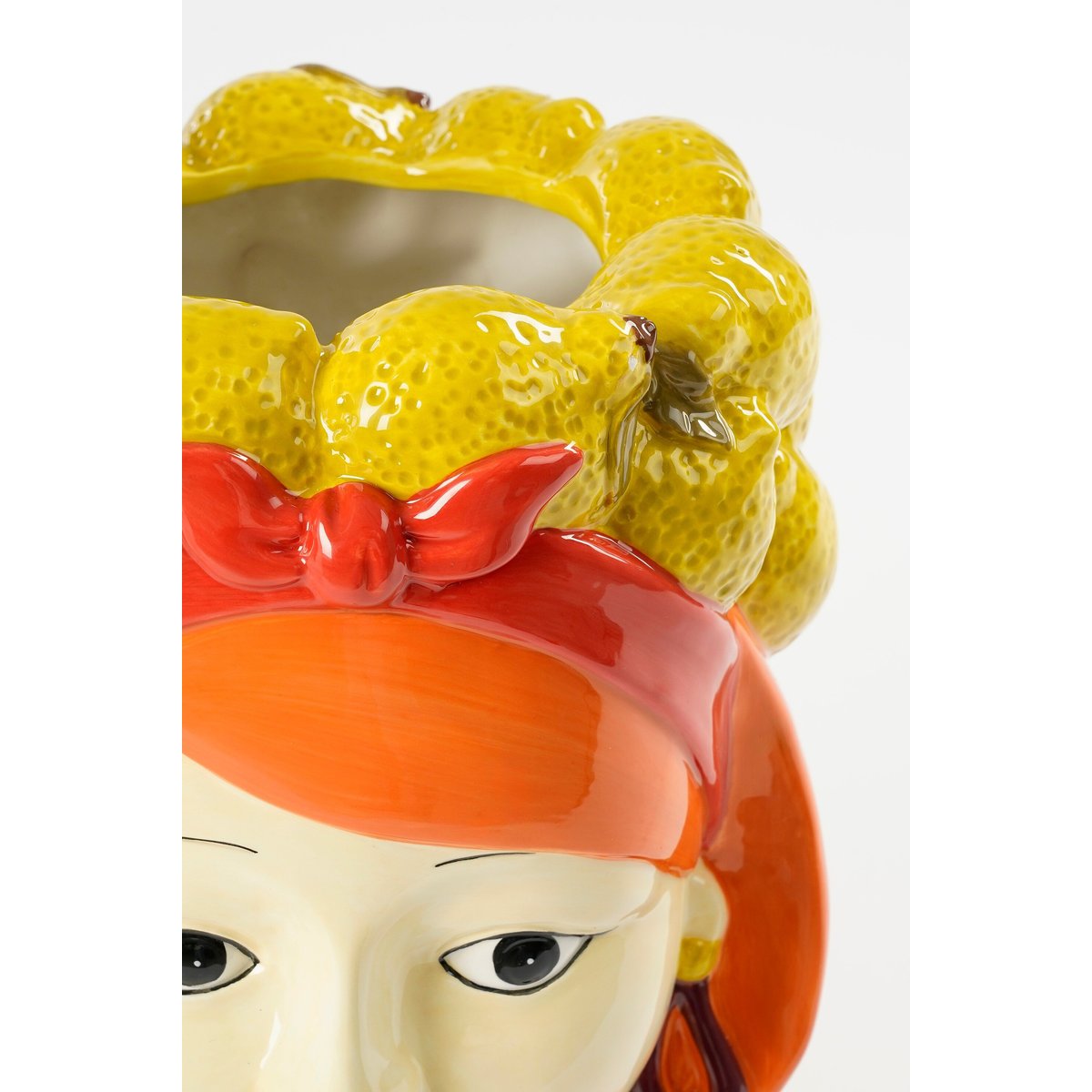Cache-pot visage FUNNY jaune, MICA DECORATIONS