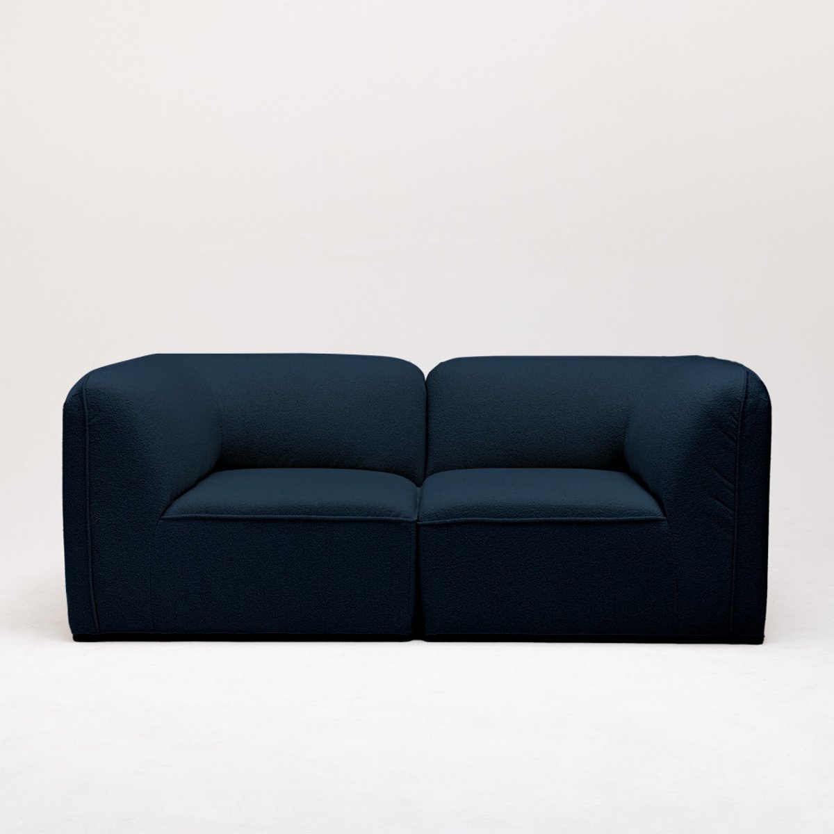 Angle réversible pour canapé modulable en tissu bouclette- NOOR bleu marine, DRAWER