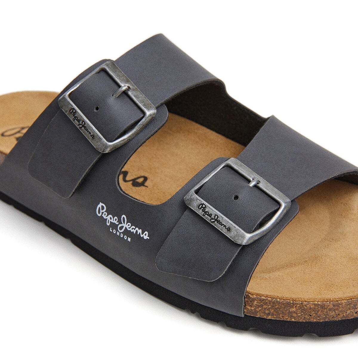 Sandales À Double Boucle gris antracite, PEPE JEANS