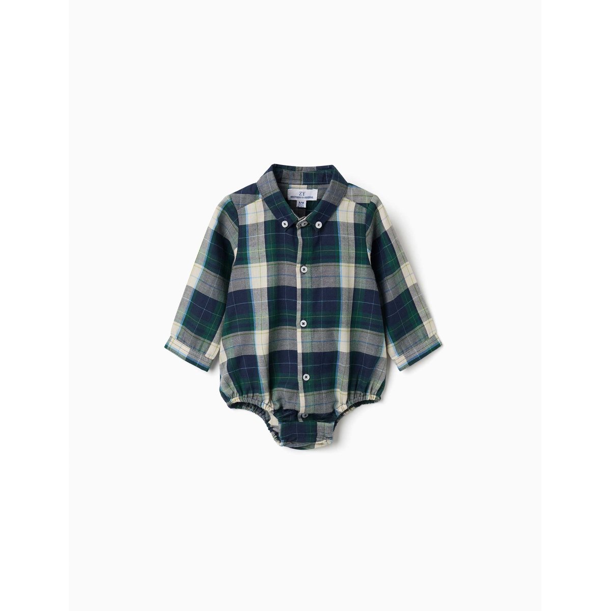 Body-chemise en coton à carreaux B&S bleu foncé, ZIPPY