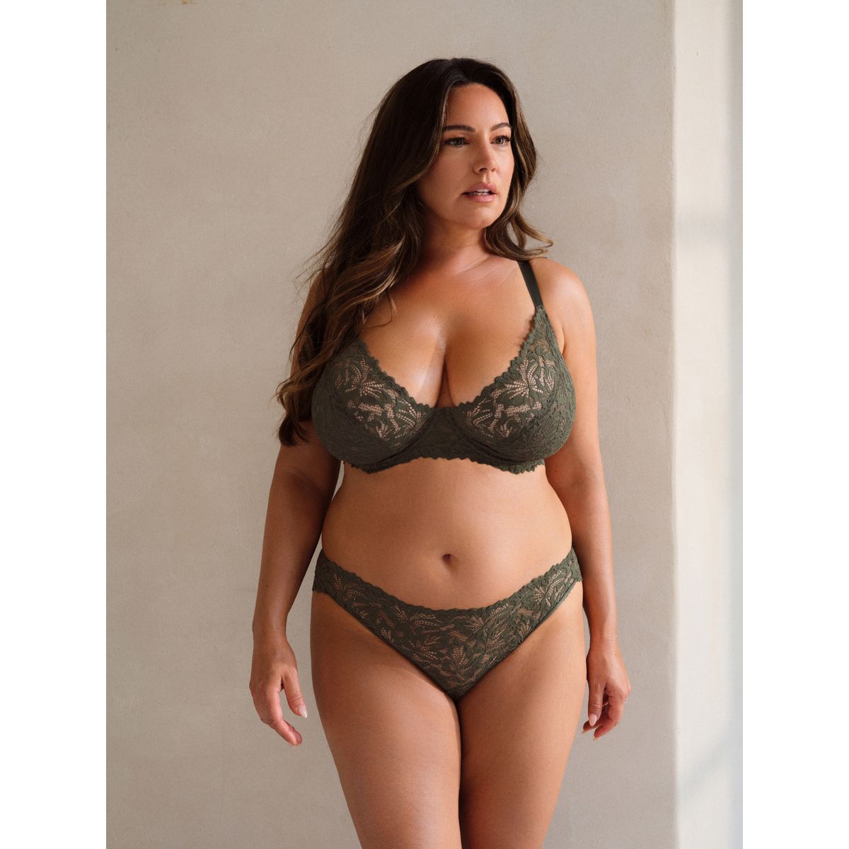 Soutien-gorge en dentelle ultra confort vert, NEXT