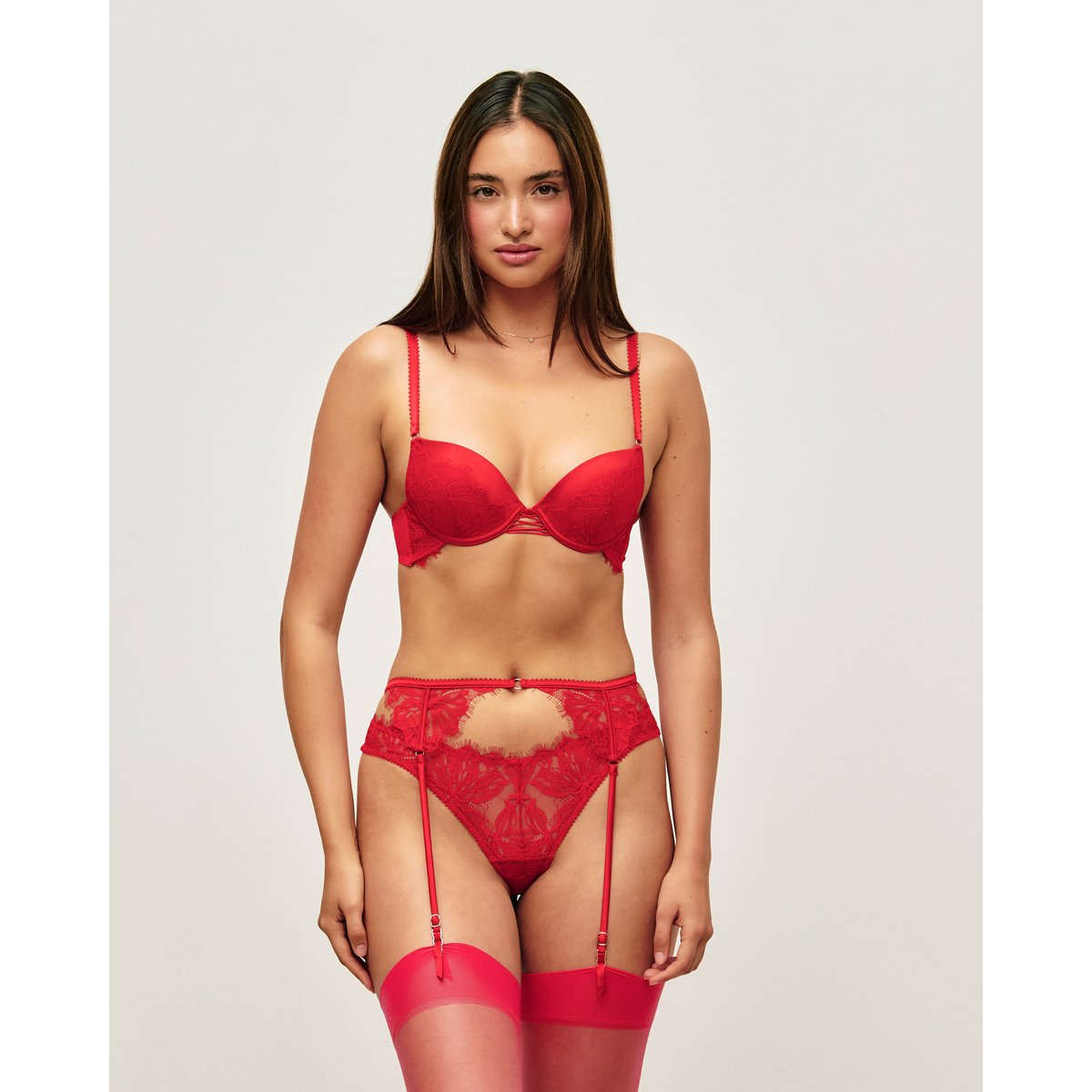 Porte-jarretelles en dentelle LOVESTARIZ rouge, UNDIZ