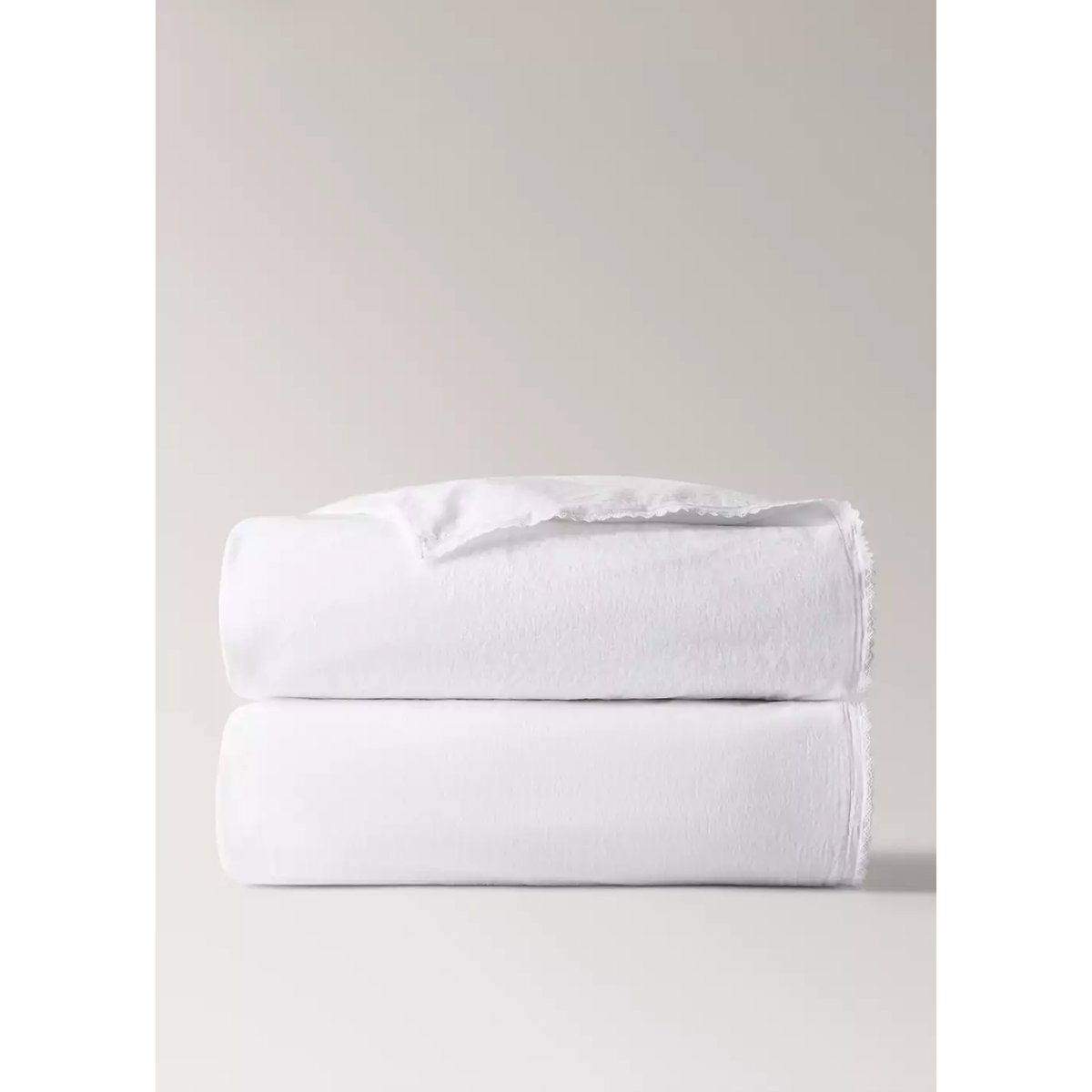 Housse de couette berceau en percale garment-washed blanc, MANGO HOME