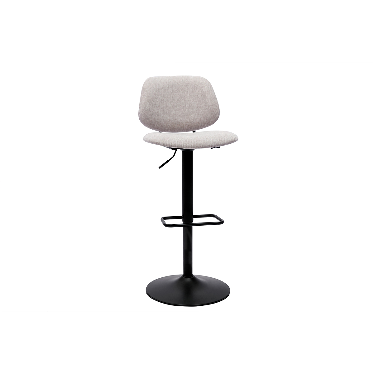 Tabourets de bar relevables design en tissu effet velours texturé terre brûlée et métal noir BARNET (lot de 2) beige, MILIBOO