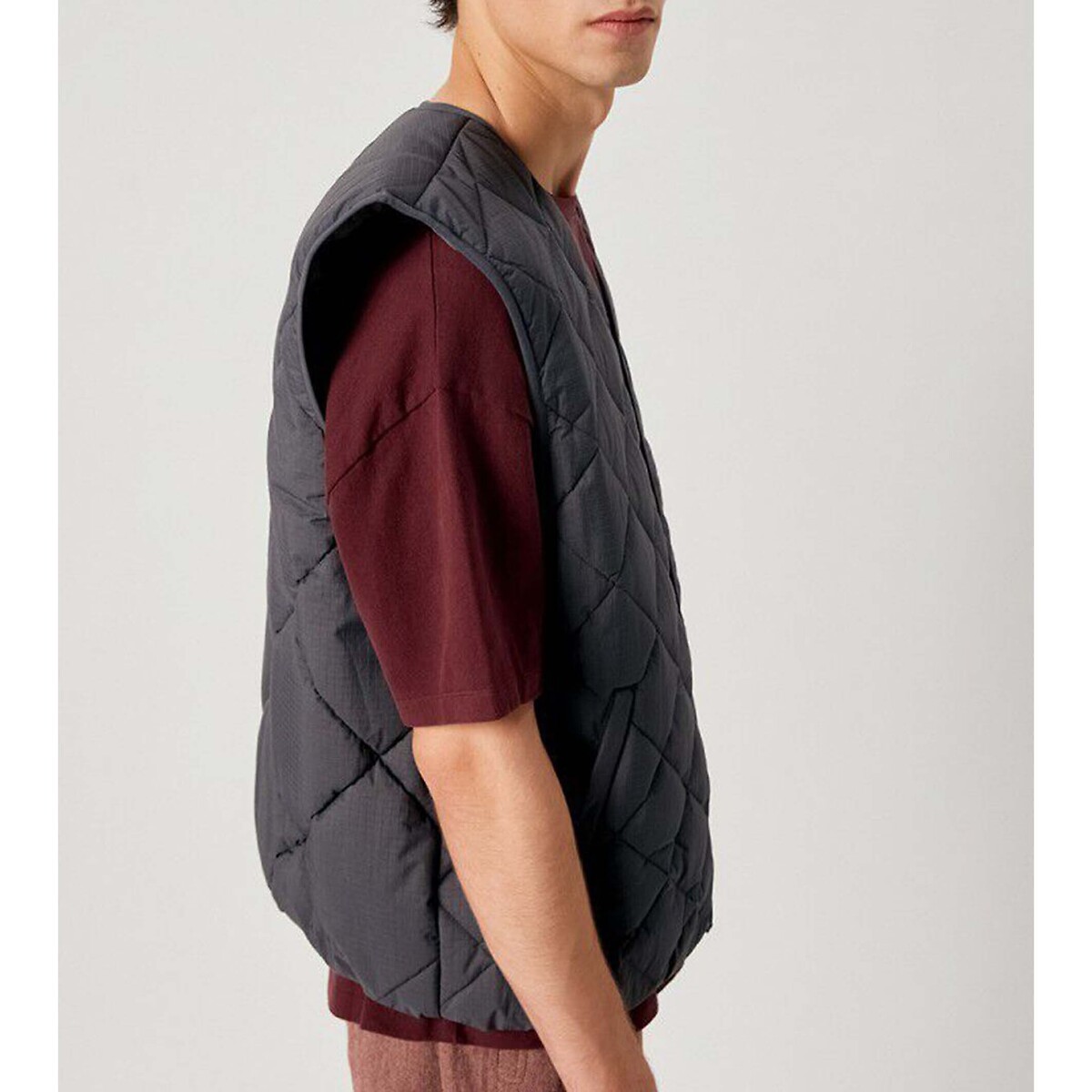 Gewatteerd vest zonder mouwen, YUPIBAM koolstof, AMERICAN VINTAGE