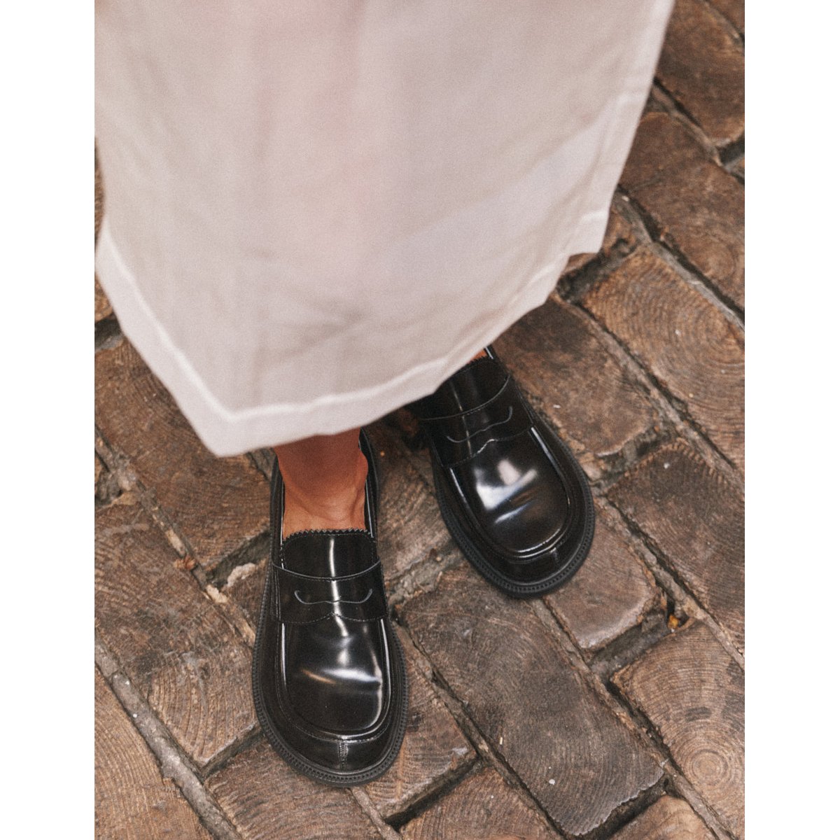 Mocassins DENA cuir box noir, ODAJE