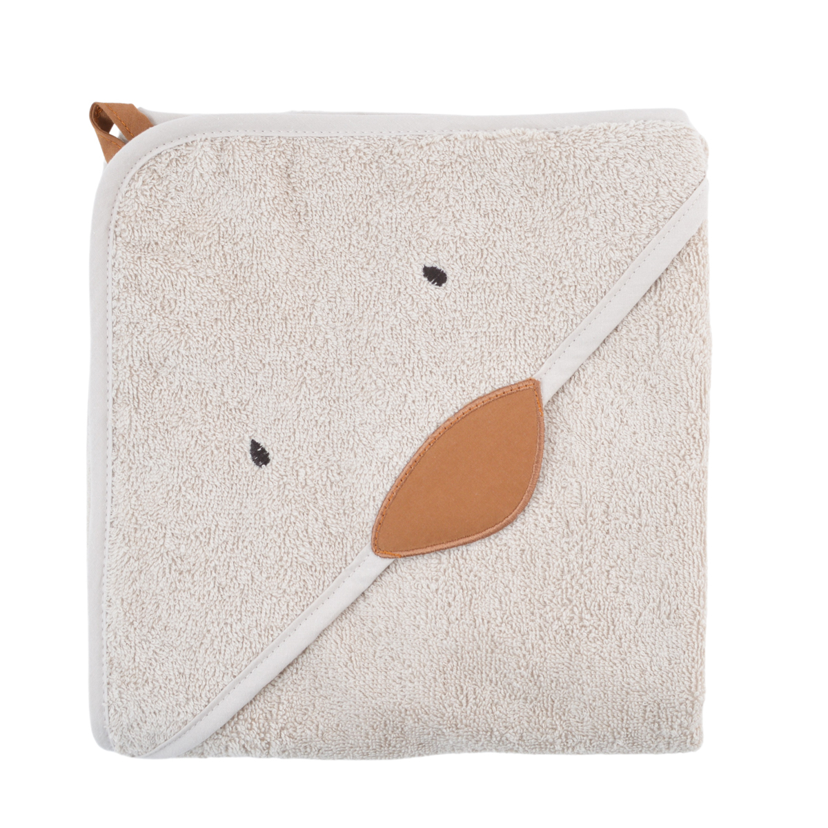 Cape de bain coton bio NILS sable, LITTLE CREVETTE