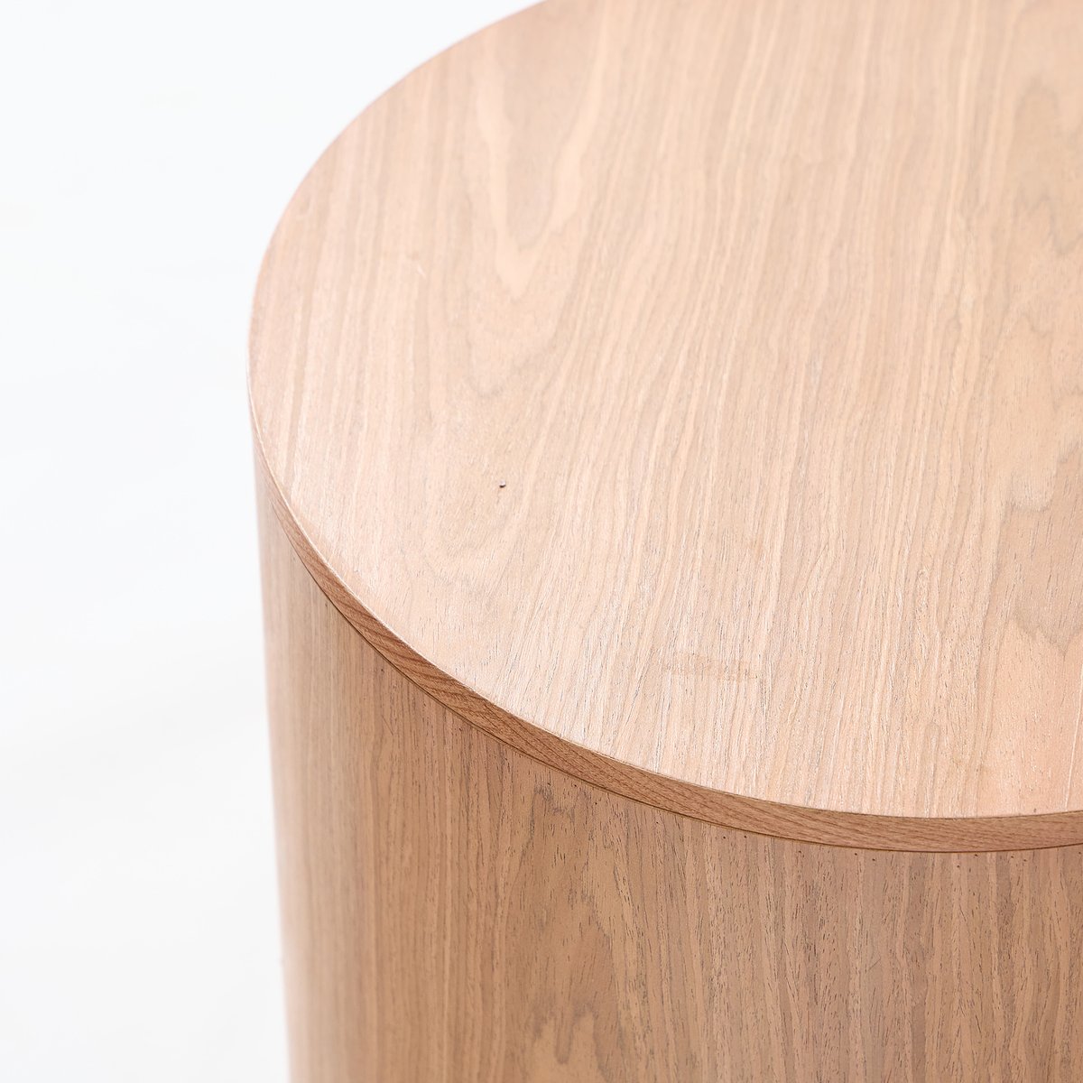 Lot de 2 tables basses avec rangement, rondes, bois, YATOMI bois naturel, NORDLYS