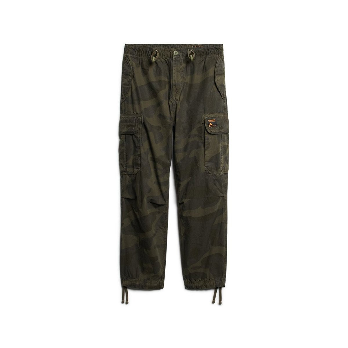 Pantalon Parachute Coupe Large camouflage olive telo, SUPERDRY