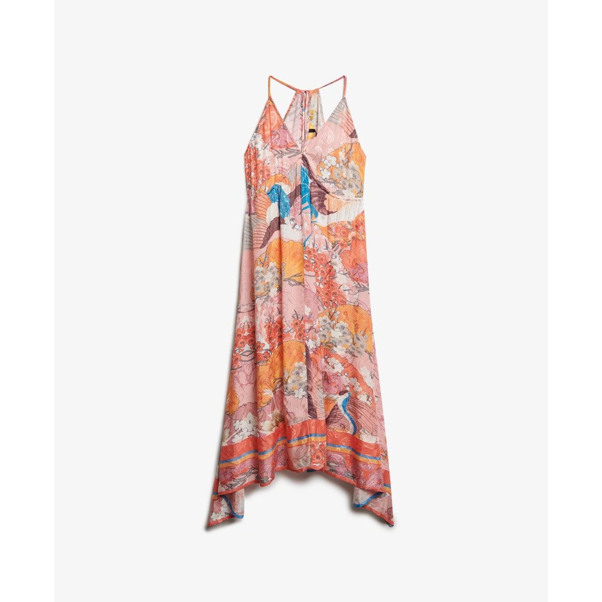Robe imprimée en jacquard à ourlet en pointes corail kam, SUPERDRY