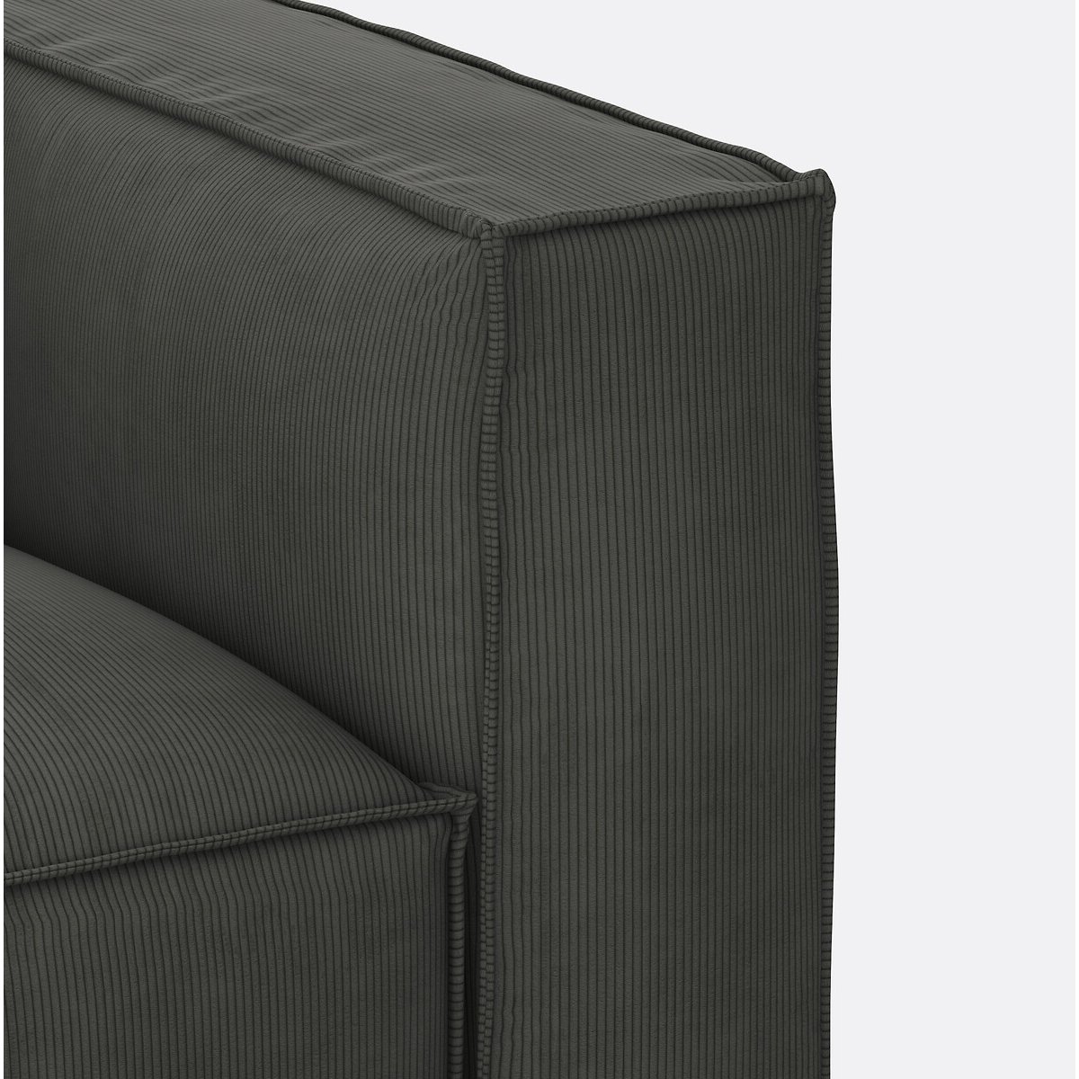 Canapé modulable, 3 places, en velours côtelé fines côtes, SEVEN gris, LA REDOUTE INTERIEURS