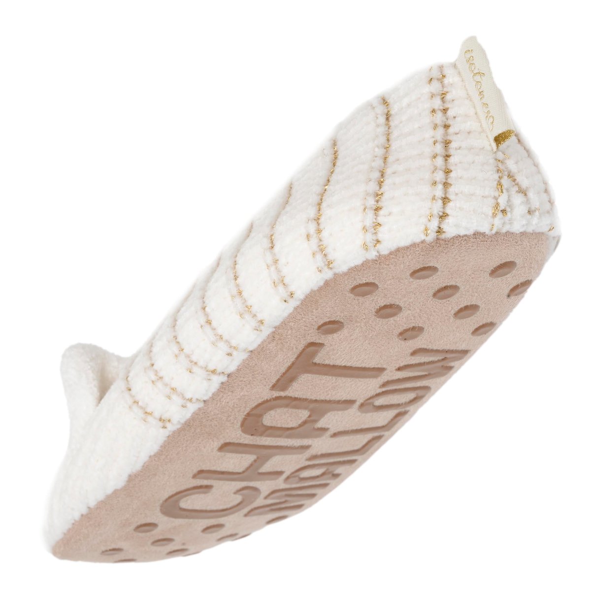 Chaussettes d'intérieur maille chenille - fourrées, antidérapantes blanc, ISOTONER