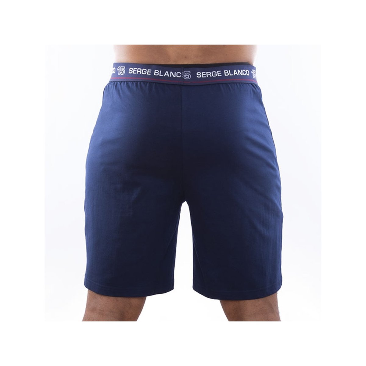 Ensemble Pyjama coton court Vintage bleu/gris/rouge, SERGE BLANCO
