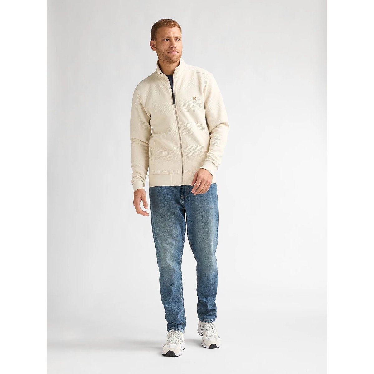 Sweat zippé col montant crème, PETROL INDUSTRIES
