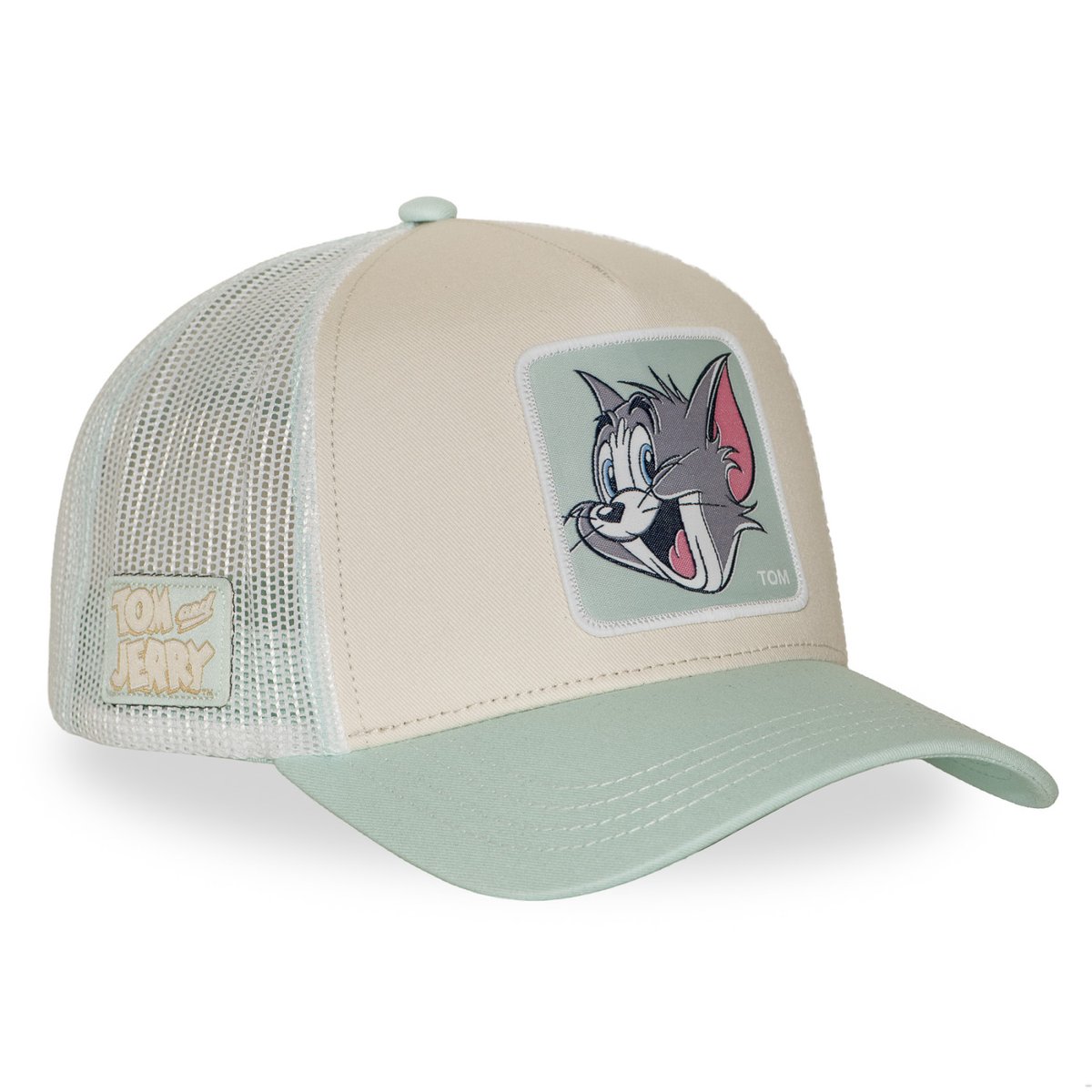 Casquette trucker Tom et Jerry blanc/beige/vert/gris, CAPSLAB