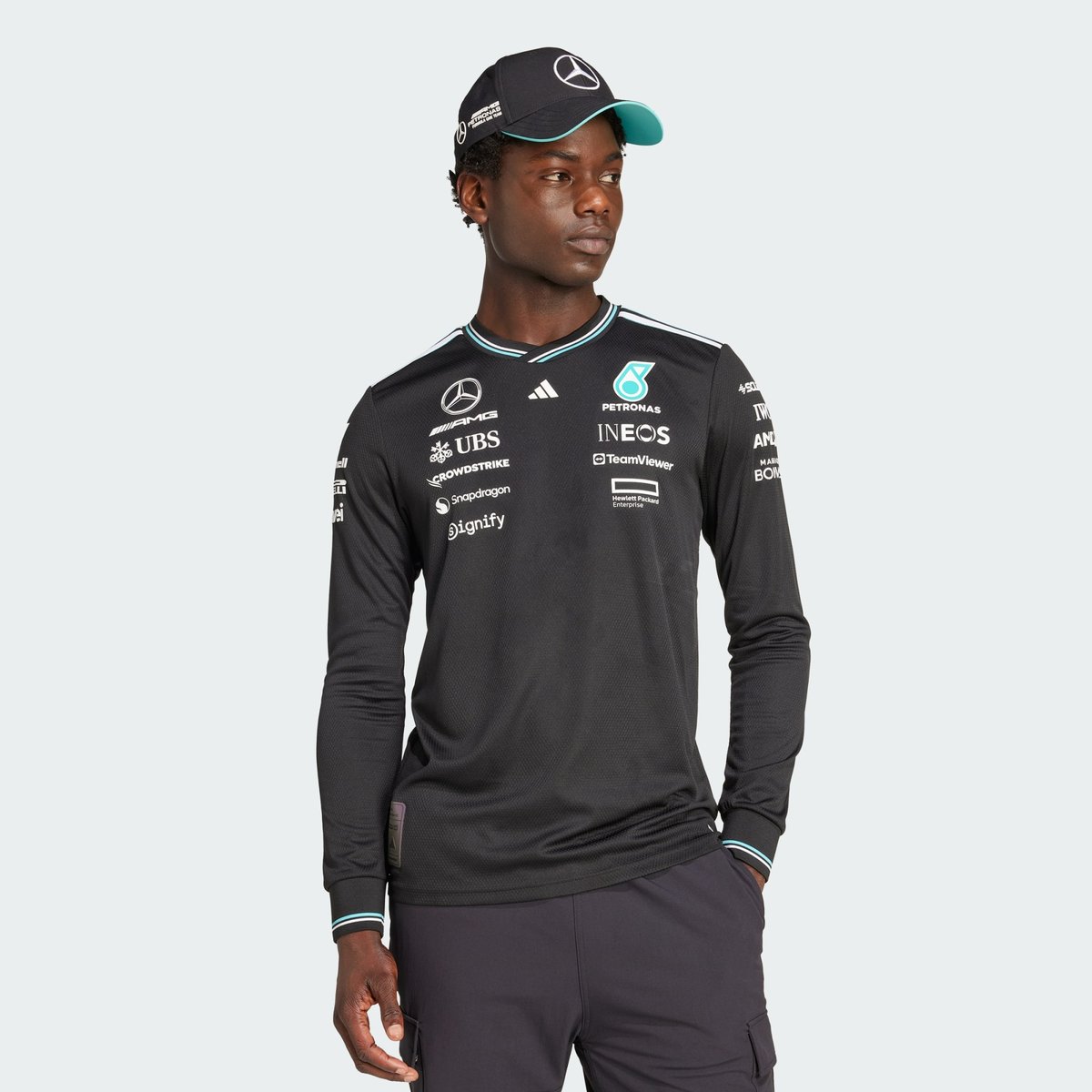Maillot Pilote Manches Longues Authentique Mercedes - Amg Petronas Formula One Team black / white, adidas Performance