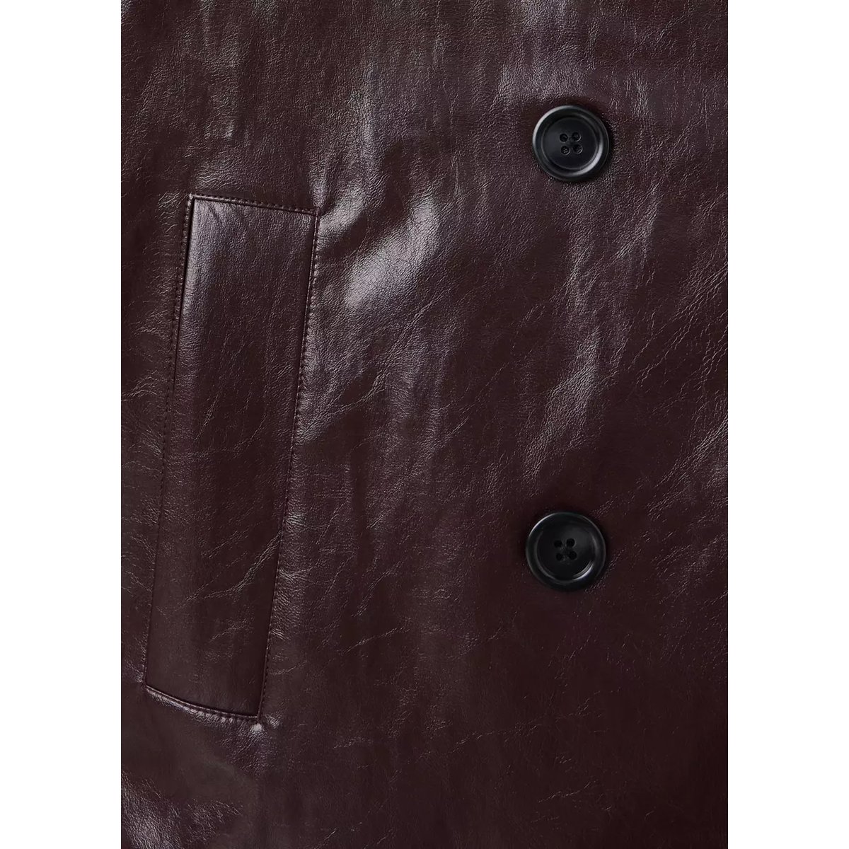 Veste cuir synthétique à revers bordeaux, MANGO TEEN