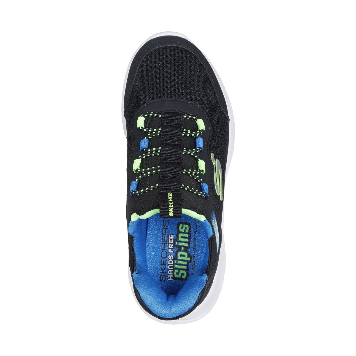Basket Basse à Lacets Bounder Brisk Burst noir bleu lime, SKECHERS