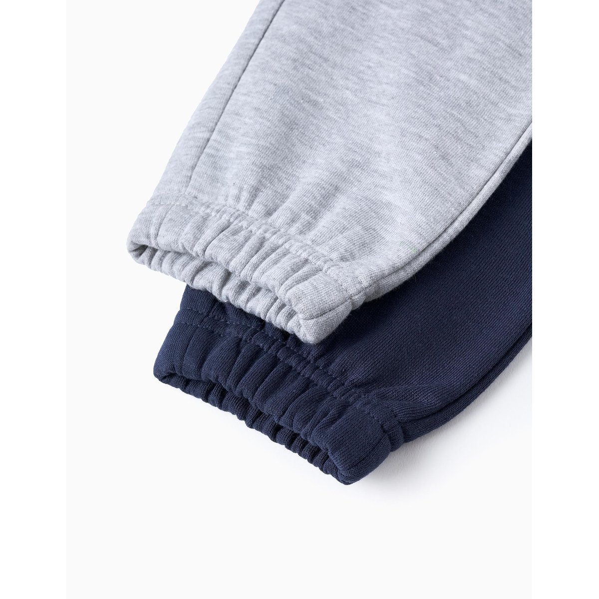 Lot de 2 pantalons de jogging avec doublure en coton peigné bleu foncé, ZIPPY