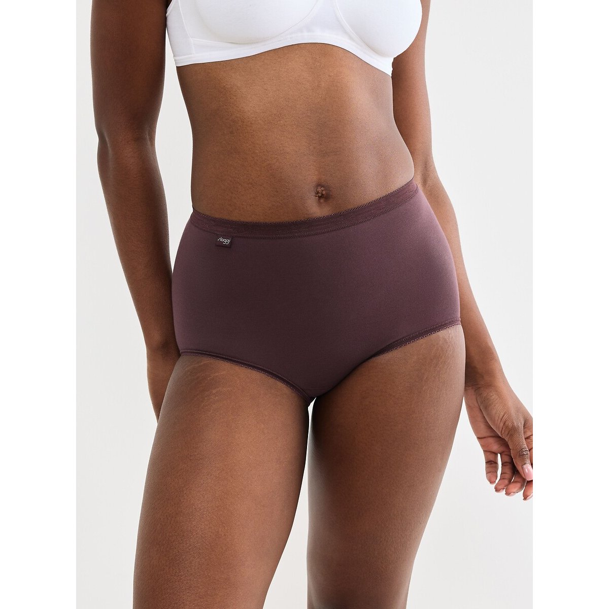 Lote de 4 cuecas maxi SLOGGI BASIC+ rosa + ameixa + bordeaux + branco, SLOGGI