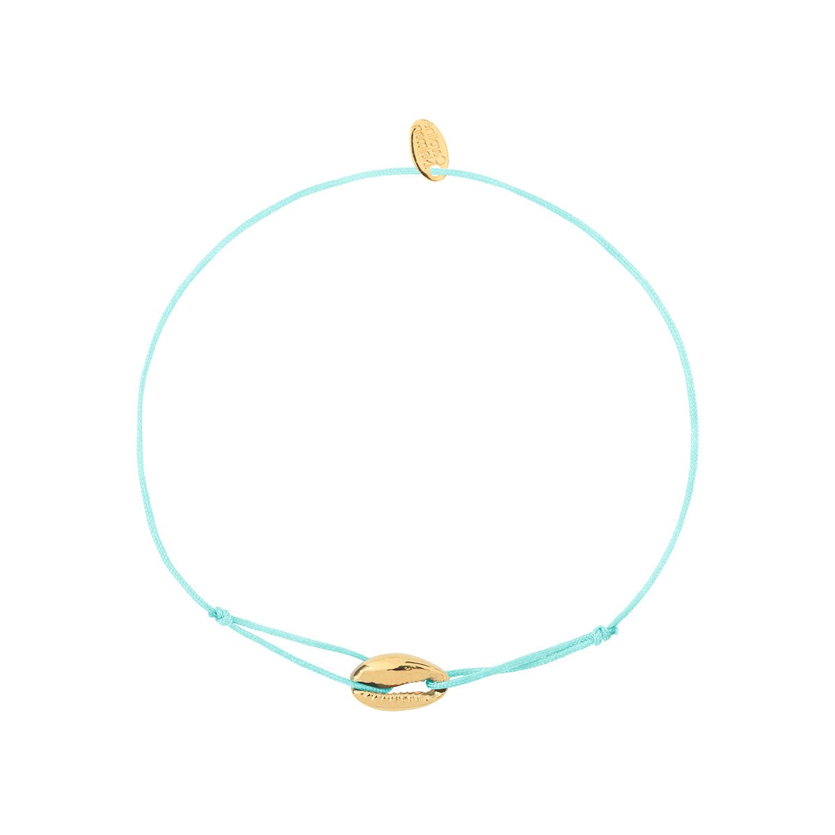 Bracelet cordon mini cauri mint doré, CAROLINE NAJMAN