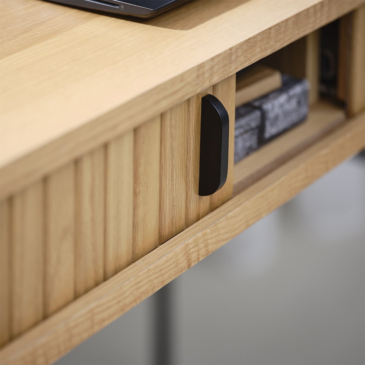 Bureau 120 cm 2 portes - Bois - ALBA bois foncé,naturel,noir, MAISON AUBERTIN