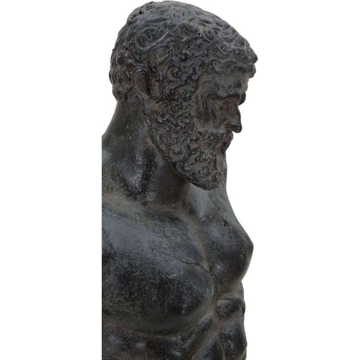 Buste homme sculpture socle métal INDUSTRIAL noir, RECOLLECTION
