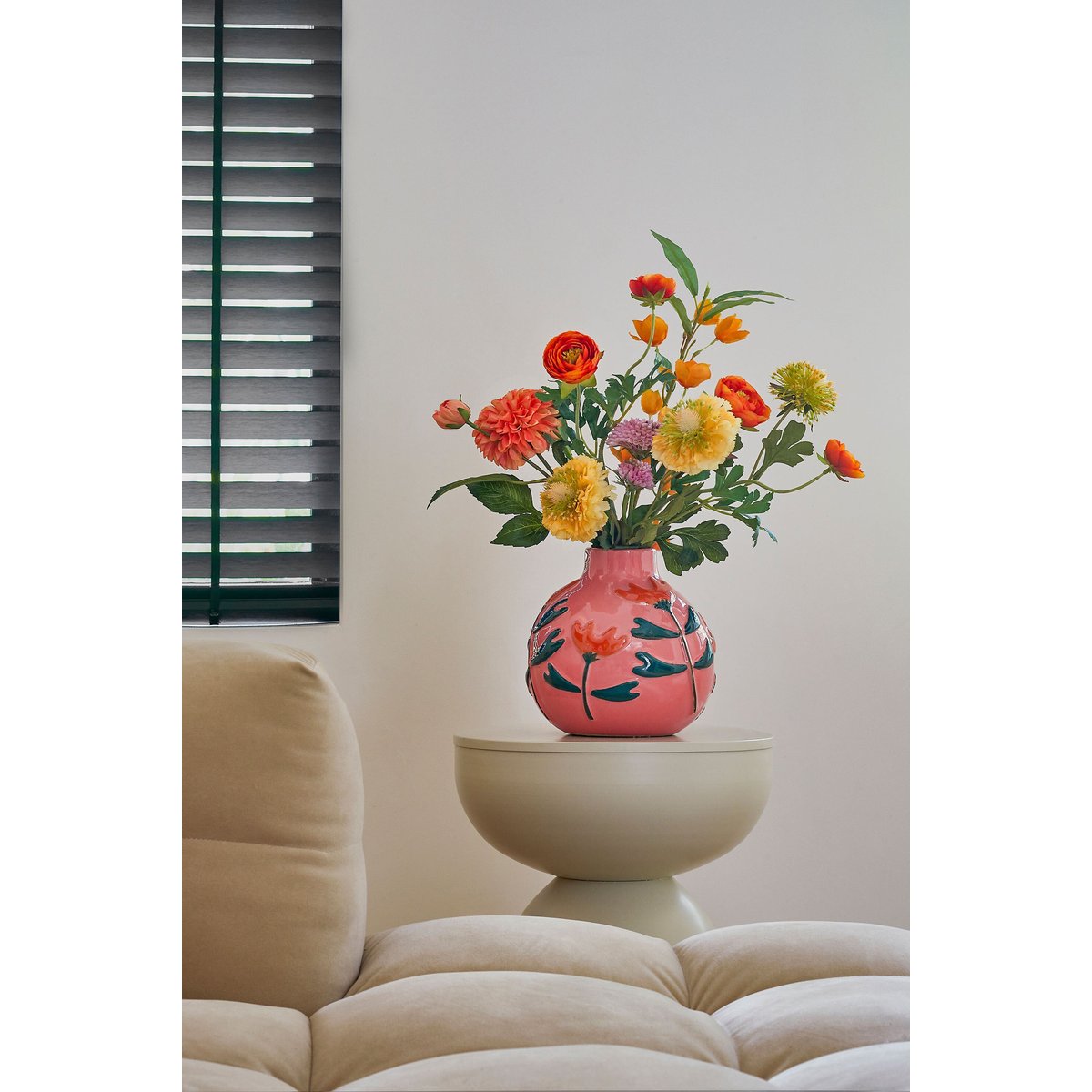 Vase fleuri AVA rose, MICA DECORATIONS