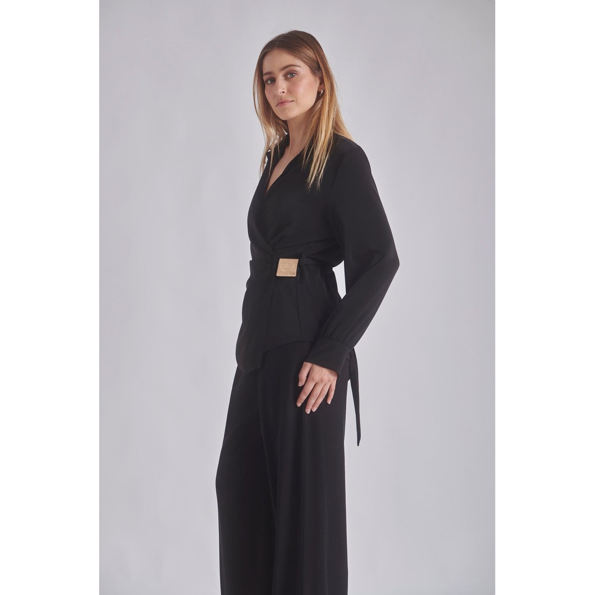 Blouse portefeuille ROBBIE noir, BENOA