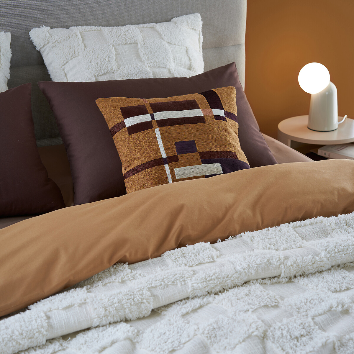 Renzo 65 x 65cm Tufted Cotton Cushion Cover ecru , LA REDOUTE INTERIEURS