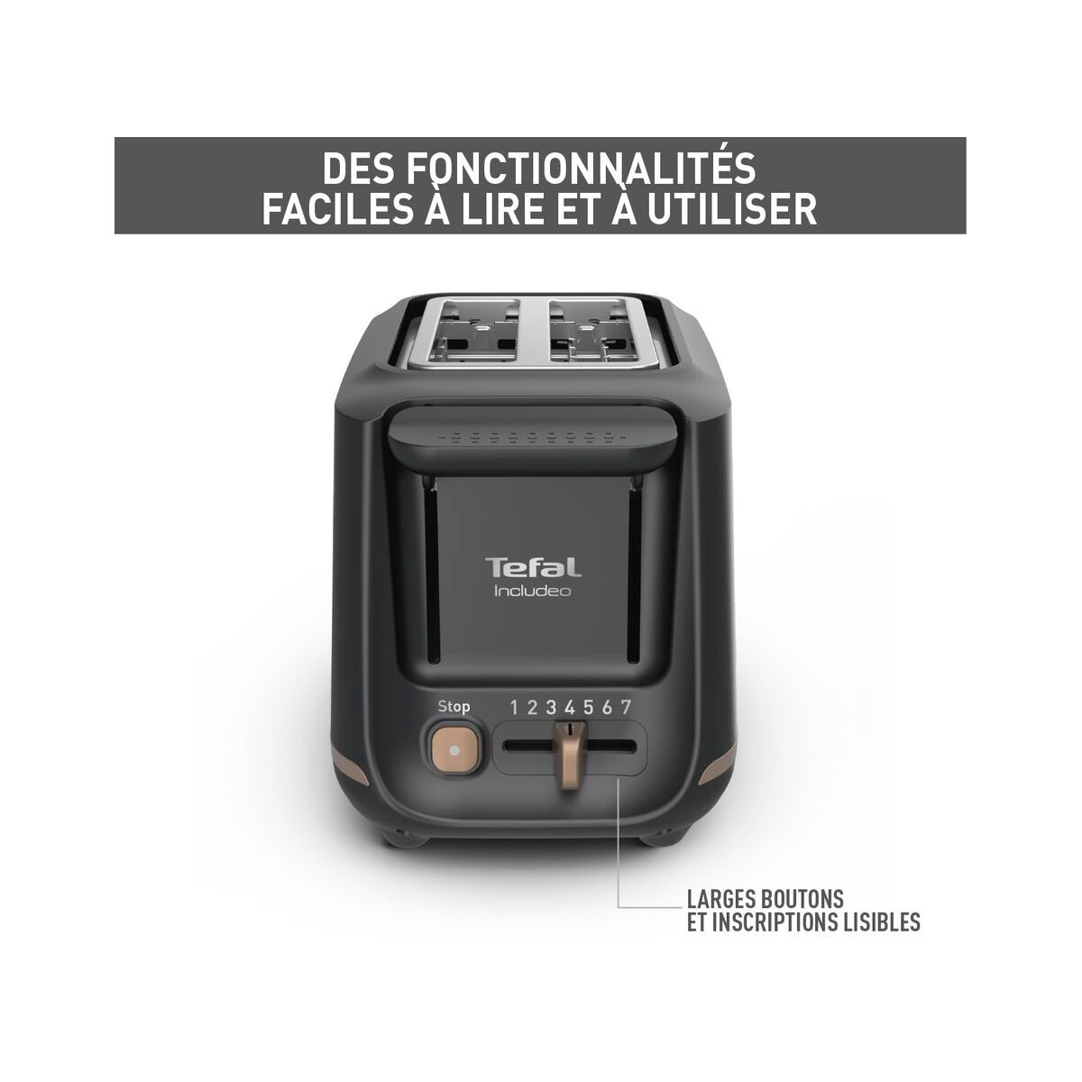 Grille-pain TT533811 INCLUDEO noir, TEFAL