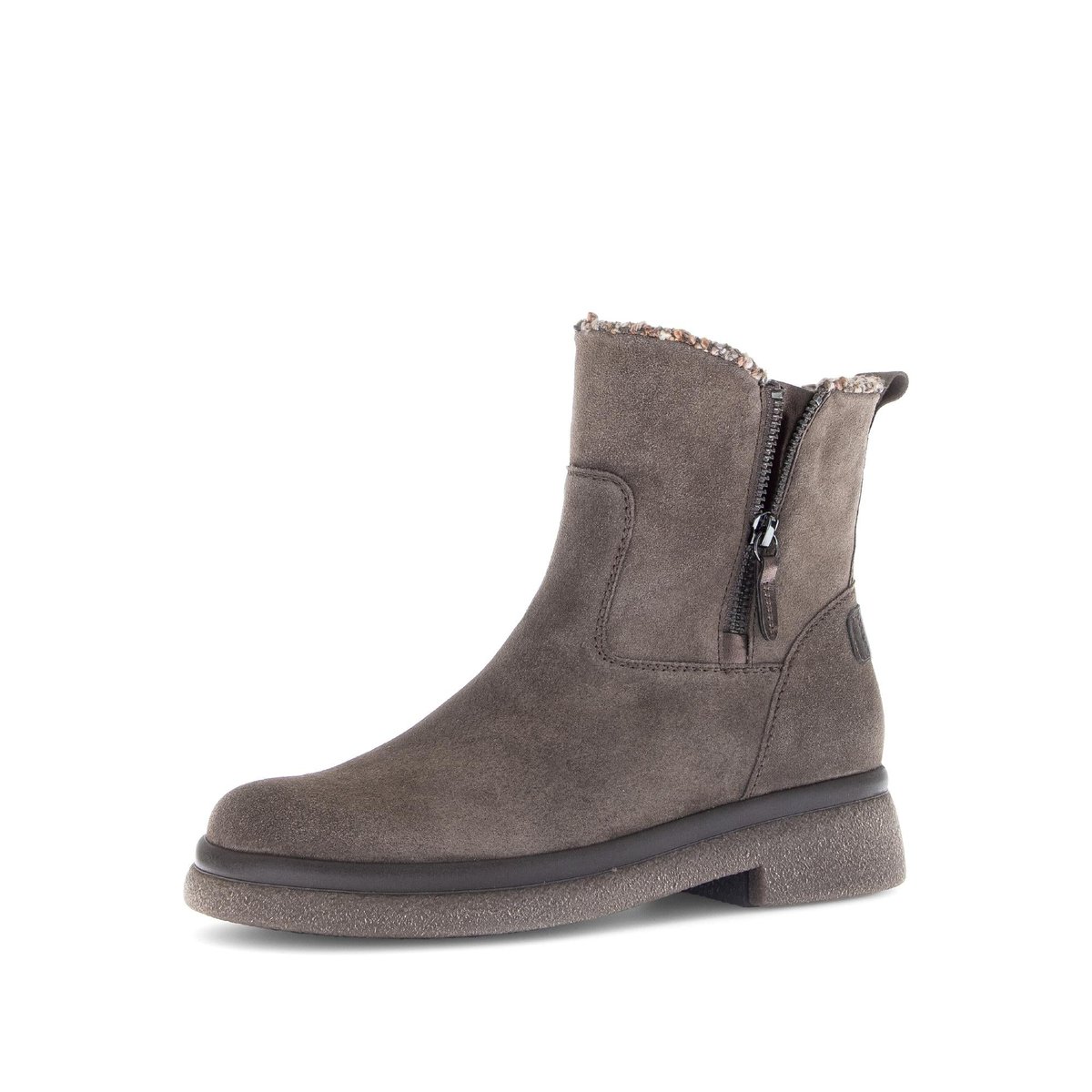 Bottines en cuir à talon décroché marron, GABOR