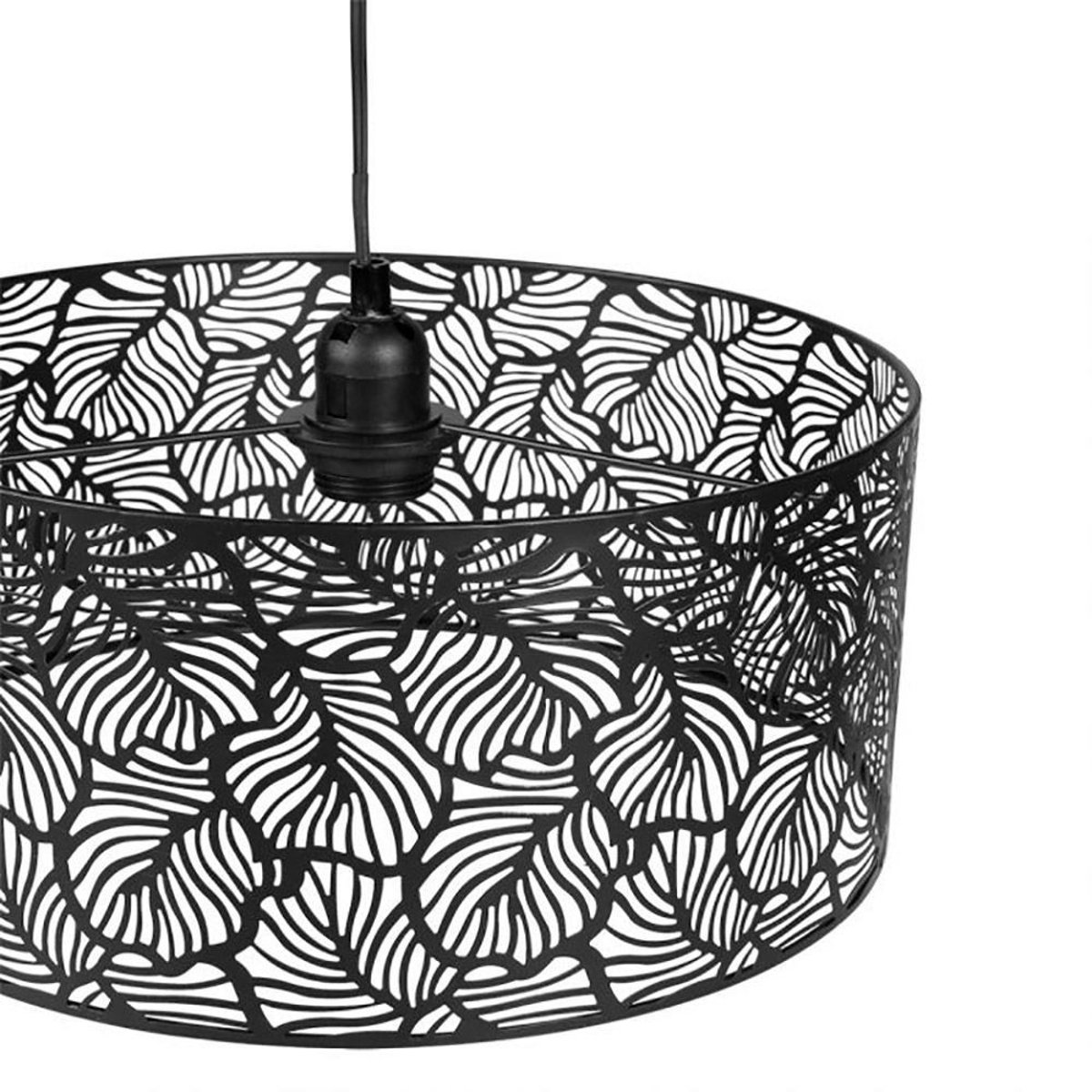 Suspension Métal Ajouré Calathéa Noir noir, DECORATIE