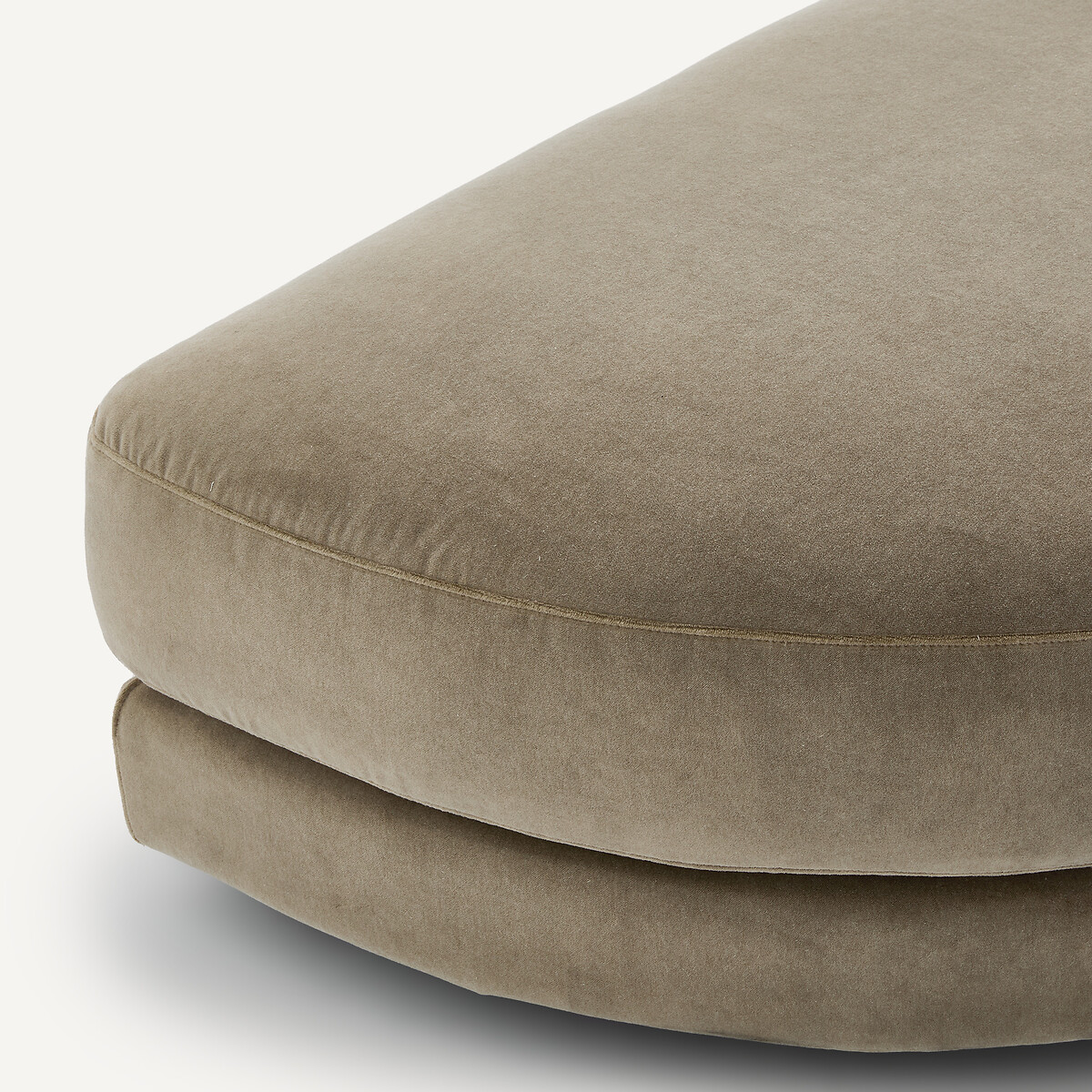 Repose-pieds modulable en velours stonewashed, TIBERIO gris shiitaké, AM.PM