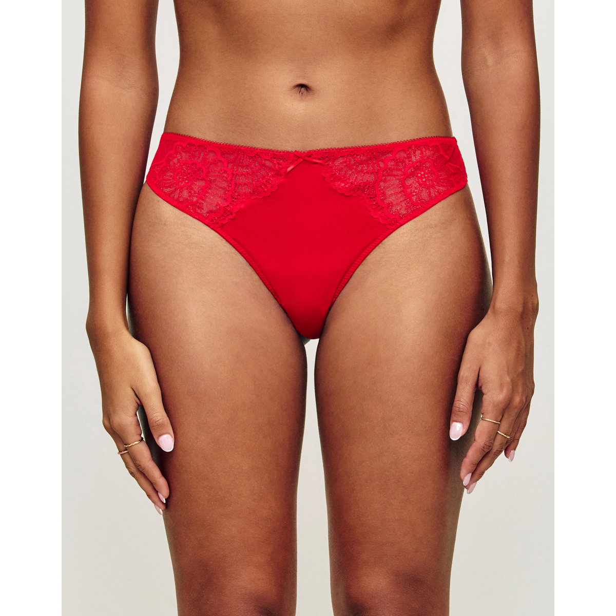 Cheeky satin et dentelle CHEEKYBOWIZ rouge, UNDIZ