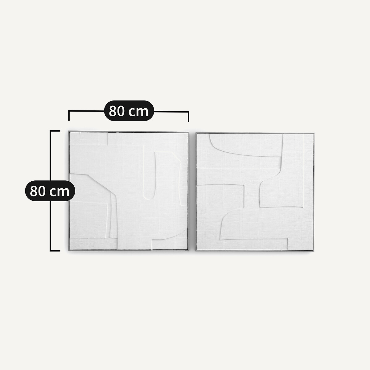 Set of 2 Hekatos Embossed Paper Frames white, AM.PM