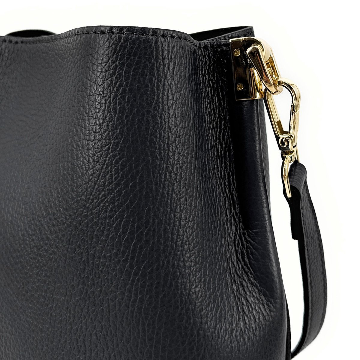 Sac seau en cuir grainé GEORGIA noir, OH MY BAG
