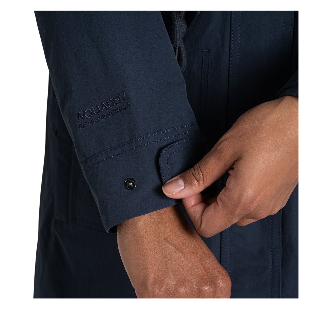 Veste unie imperméable à capuche EMILIA bleu marine, CRAGHOPPERS