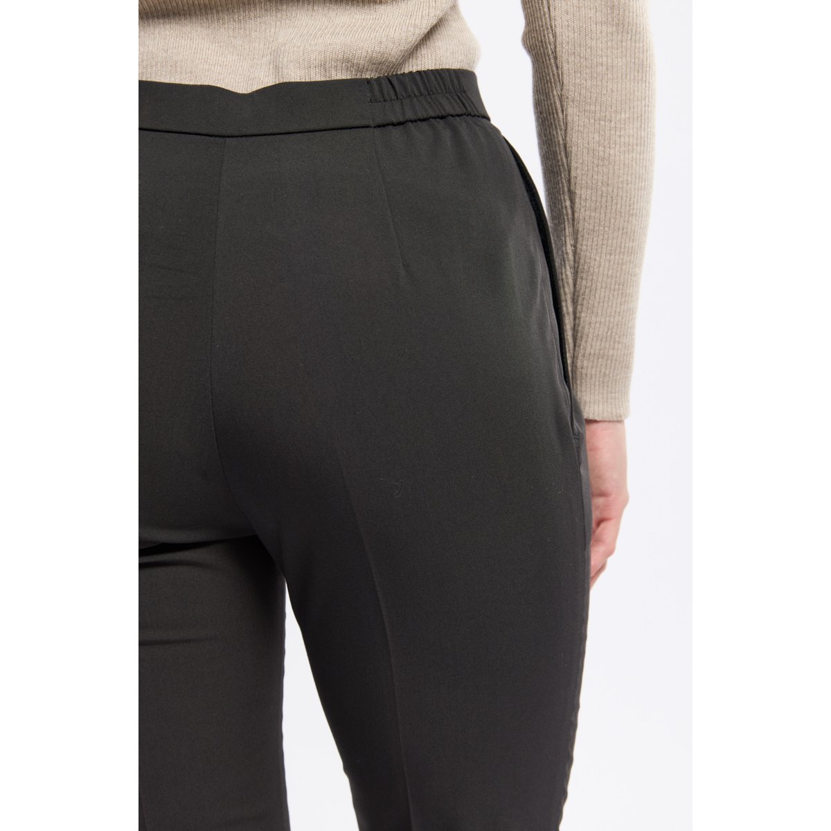 Pantalon tailleur en taille élastiquée noir(190), KARTING