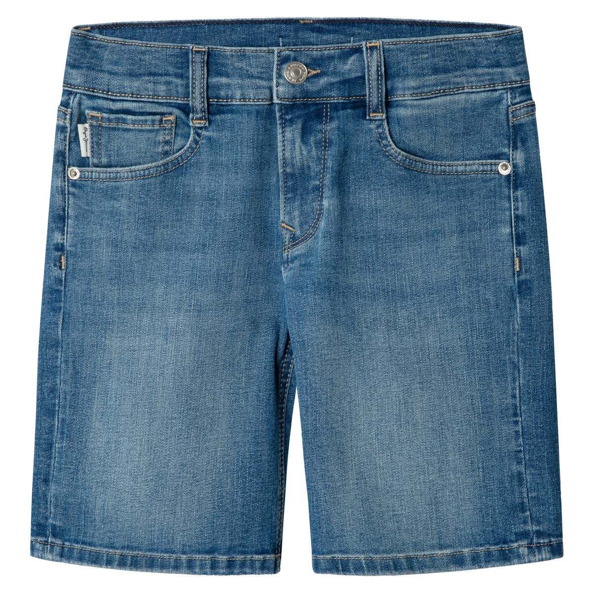 Bermuda En Denim Coupe Regular bleu clair décoloré, PEPE JEANS