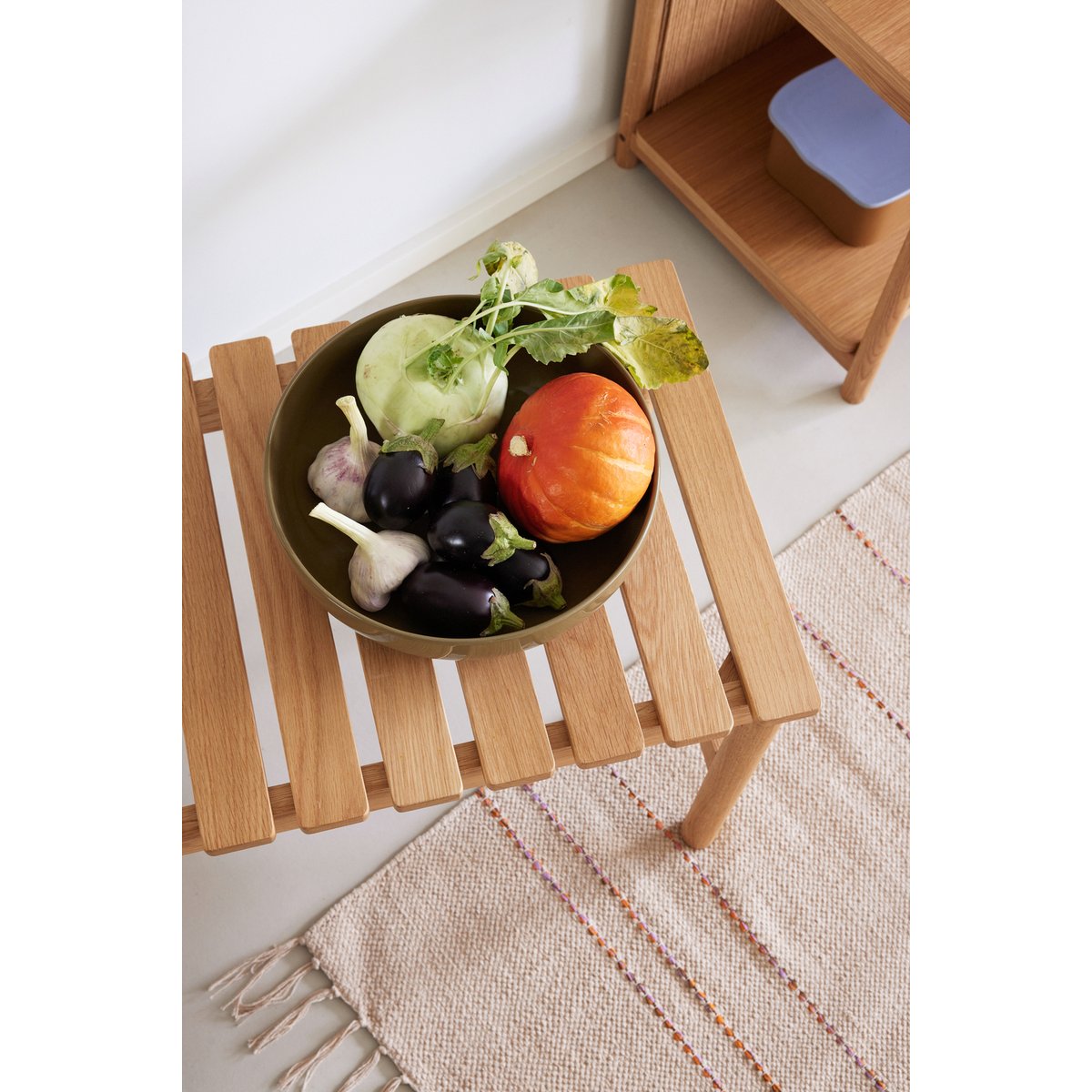 Chemin de table en coton ALBA sable, HUBSCH