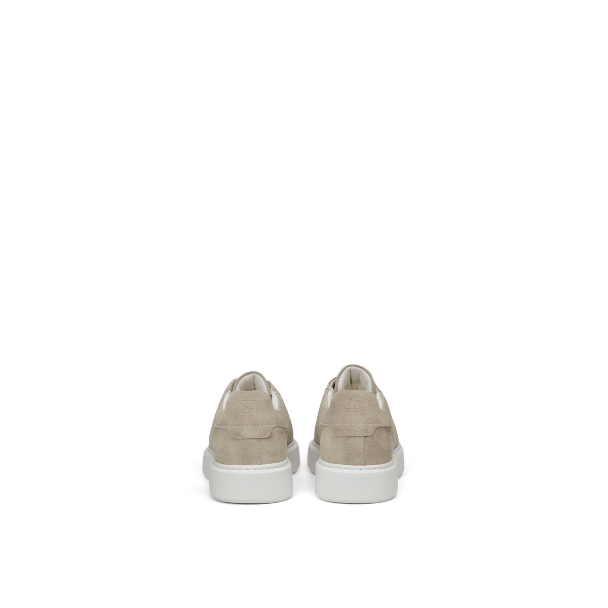 Sneaker Modèle Cedric en cuir de vachette velours doux gris clair, MARC O'POLO
