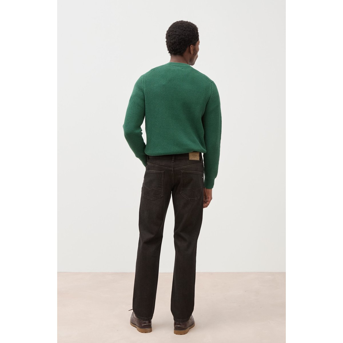 Jeans straight longueur 32 marron, BONOBO