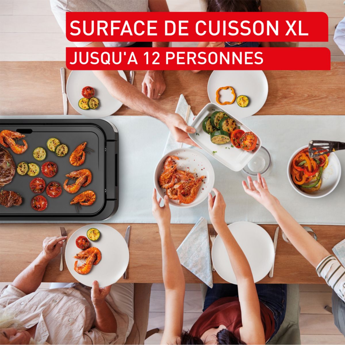 Plancha électrique Giant modulo plaque ammovible CB632DF0 couleur unique, TEFAL
