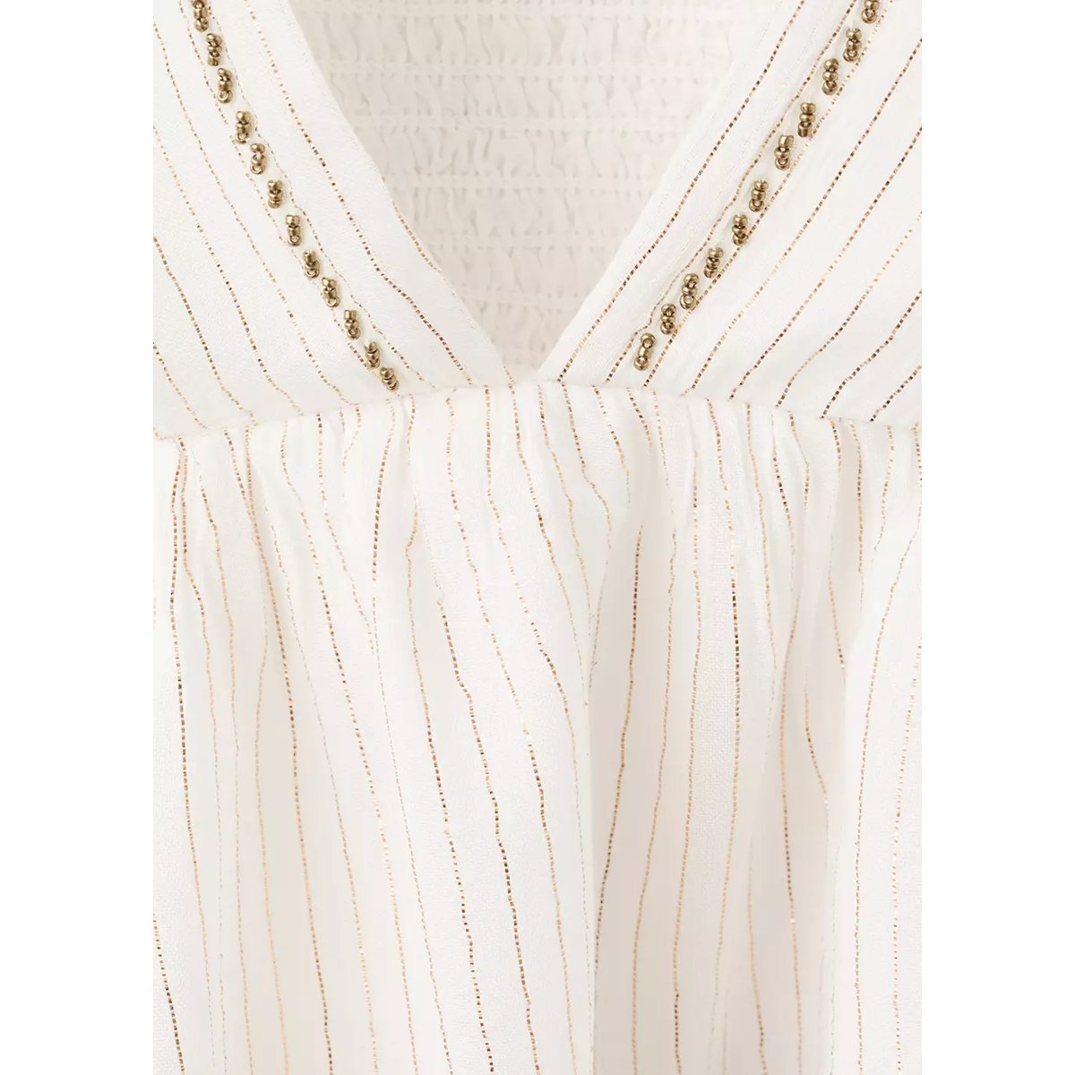 Top détails brodés blanc cassé, MANGO TEEN