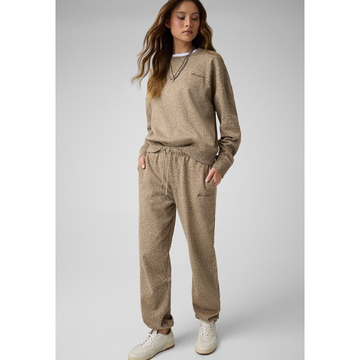 Pantalon De Survêtement Imprimé Décontracté beige, GUESS JEANS
